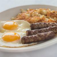 Meat and Eggs Breakfast · Your choice of meat. Served with choice of side and bread.