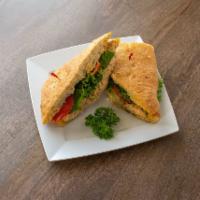 Tuna Sandwich · Comes with tuna, celery, carrots, lettuce, tomatoes, dill, and mayonnaise.