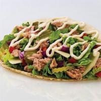 Tuna Pita · Fresh Tuna with YOUR CHOICE OF TOPPINGS, CHEESE & SAUCES !!