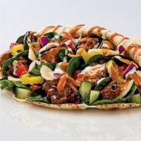 Spicy Black Bean Pita · Vegan Black Bean Patty with YOUR CHOICE OF TOPPINGS, CHEESE & SAUCES !!