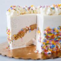 Confetti Cake · vanilla ice cream, GF vanilla cake, vanilla buttercream, all natural rainbow sprinkles (GF, ...