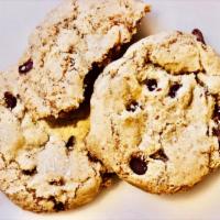 Salted Chocolate Chip Cookies- ½ dozen · award winning GF salted chocolate chip cookies