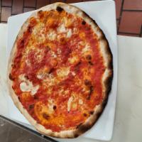 Margherita Pizza · Italian Buffalo mozzarella, tomato sauce, and basil. Vegetarian.
