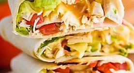 Chicken Wrap · Fried or grilled. All-white meat chicken strips wrapped in a flour tortilla with lettuce, to...
