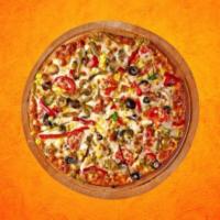 Veggie Mania  Pizza Large · A choice 5 toppings with fresh mozzarella and our house made signature tomato sauce baked in...