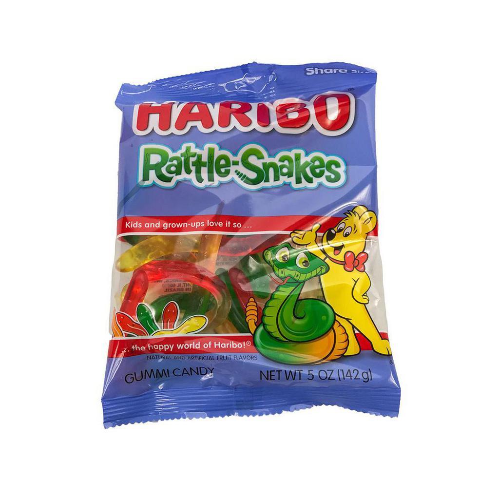 Haribo Gummy Rattlesnakes 5oz · These adorable HARIBO Rattle-Snakes are almost too cute to eat. Their two-toned appearance lets you decide where the fun begins. With so many delicious flavors, they just might try to slither away!