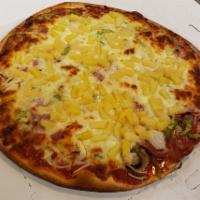 Hawaiian Pizza · Mushroom, onion, pineapple, green pepper and ham.