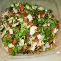 Chopped Chicken Salad · Lettuce, grilled chicken, tomato, green pepper and onions.
