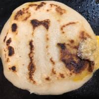 Pupusas · Choice of pork and cheese, cheese and beans, cheese, or cheese and loroco 
