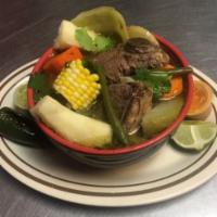 Beef Soup/Sopa de Res · Served with a side of Rice and tortillas