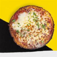 Say Cheese · Crispy cauliflower pizza crust topped with marinara sauce and mozzarella cheese