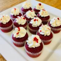  Red Velvet Mini Cupcakes - 15 minis · Made from-scratch, our red velvet cupcakes are tender and moist- finished with our homemade ...