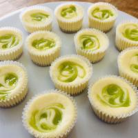 Marbled Key Lime Cheesecake Minis · Sweet yet tart. Flavored with fresh Key lime juice, with a dollop of fresh key lime curd at ...