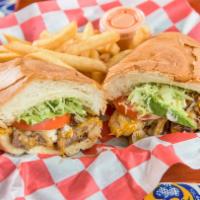 Mexican Torta · All of our tortas are served with lettuce, tomato, onions, avocado, cheese, mayonnaise, refr...