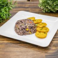 TOSTONES/ BANANE PEZE · SERVE WITH PIKLIZ/ HOT SLAW