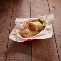 Super Burrito · Served with rice, beans, sour cream cheese and sauce.