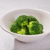 Broccoli (VG, GF) · Fresh broccoli lightly blanched with sea salt. Good for: gluten-free, paleo, keto, vegan, ve...