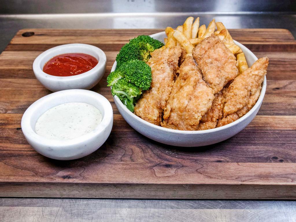Fried Catfish Basket. · Fried Catfish Basket with your choice of side and a sauce on the side.