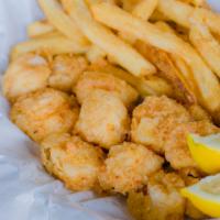 Fried Scallop Basket · Fried Scallop Basket with your choice of side and sauce.