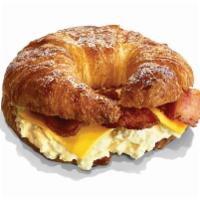 Egg Salad w/ Bacon & Cheese Croissant · Subdan’s egg salad, 2 strips of bacon and American cheese.