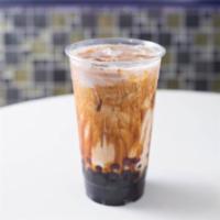 Brown Sugar Milk Tea · Black milk tea with brown sugar drizzle