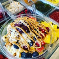 YOG-ART bowl (Create your own) · This bowl is served with all three bases your choice; açaí, pitaya, and matcha, Activated Ch...