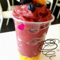 Mixed Berry Smoothie · Made with real frozen fruit and lowfat vanilla yogurt.