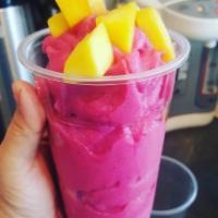 Pitaya Smoothie (Dragon Fruit) · Made with real frozen fruit and lowfat vanilla yogurt.