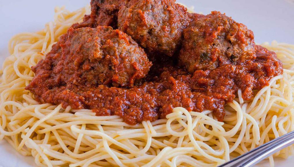 Spaghetti · Spaghetti with marinara sauce or meat sauce. 