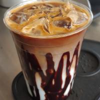 Iced Mocha · Non-dairy milk available upon request. Extra espresso shot for an additional charge.