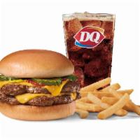 1/3 lb. Double with Cheese Burger Combo · Two 100% all-beef patties equalling over a 1/3 lb. (pre-cooked weight) topped with melted ch...
