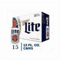Miller lite Can 15PK · 15 pack. 12OZ CANS (THIS ITEM CONTAIN ALCOHOL)
