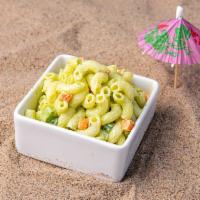 Avocado Mac Salad · Our creamy macaroni salad with roasted sweet potato, green onions, avocado dressing. (Gluten...