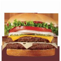 1/2 lb. Cheese GrillBurger™ Combo · Two ¼ lb.* 100% beef burger topped with melted cheese, thick-cut tomato, crisp chopped lettu...