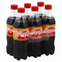 6 pack Coca-Cola Soda, Orange Vanilla  · Net wt 6.83 lb.