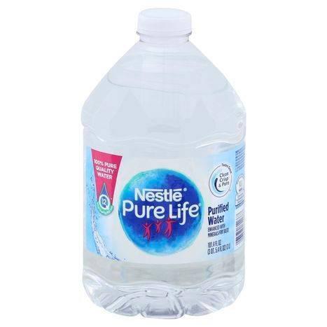 Nestle Purified Water · 100% pure quality water., 12 step quality process., tastes great: clean crisp and pure., enhanced with minerals for taste, nutritional compass: nestle - good food, good life.