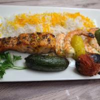 Sailing Salmon Kebab Plate · No need to swim upstream for this bowl! The sailing salmon kebab includes a tender filet of ...