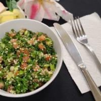 Tabbouleh Salad · Parsley and tomato salad.