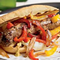 Italian Sausage Sandwich · Served with sweet peppers or hot peppers. Add cheese for an additional charge.