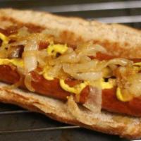 Maxwell Polish Sausage · Includes mustard, grilled onions and pepper.