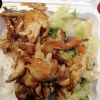 Chicken Teriyaki · Served with  cabbage, carrot, onion, and broccoli. Rice choice white rice or fried rice or b...