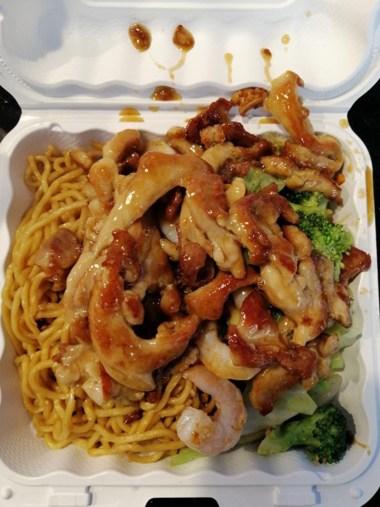 Chicken and Shrimp Teriyaki · Served with cabbage, carrot, onion, and broccoli. Rice choice white rice or fried rice or brown rice, or noodle.