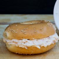 Bagel with Lox Spread · Boiled and baked round bread roll.