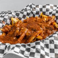 Chili Cheese Fries  · Smothered in melted cheddar cheese and chili.