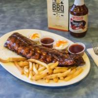 St. Louis Ribs · Includes fries, bread and coleslaw.