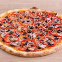 NY Style Hand Stretched Thin Crust Veggie Pizza (18