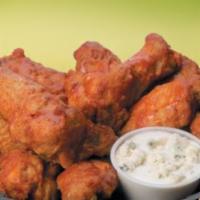 10 Piece Wings · Oven baked hot Buffalo wings with choice of wing flavor.