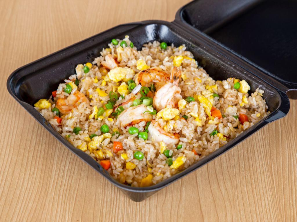 Shrimp Fried Rice · Fried rice with shrimp, and veggies.