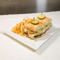 Steak and Cheese Sandwich · Top round grilled with fried onions, lettuce and melted provolone cheese.
