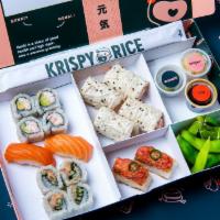 The Box · Edamame, The Original Spicy Tuna Krispy Rice (2 pc), The Original Baked Crab Handroll (2 pc)...